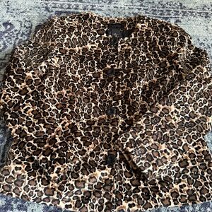 Y2K Leopard Print 100% Polyester Size 14 Women’s Blazer Jacket Heavyweight